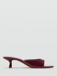 Mango Lidia Kitten Heel Sandals, Burgundy