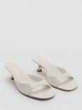 Mango Lidia Kitten Heel Sandals, White