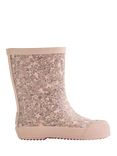 WHEAT Kids' Rubber Muddy Floral Wellington Boots, Pink Mid