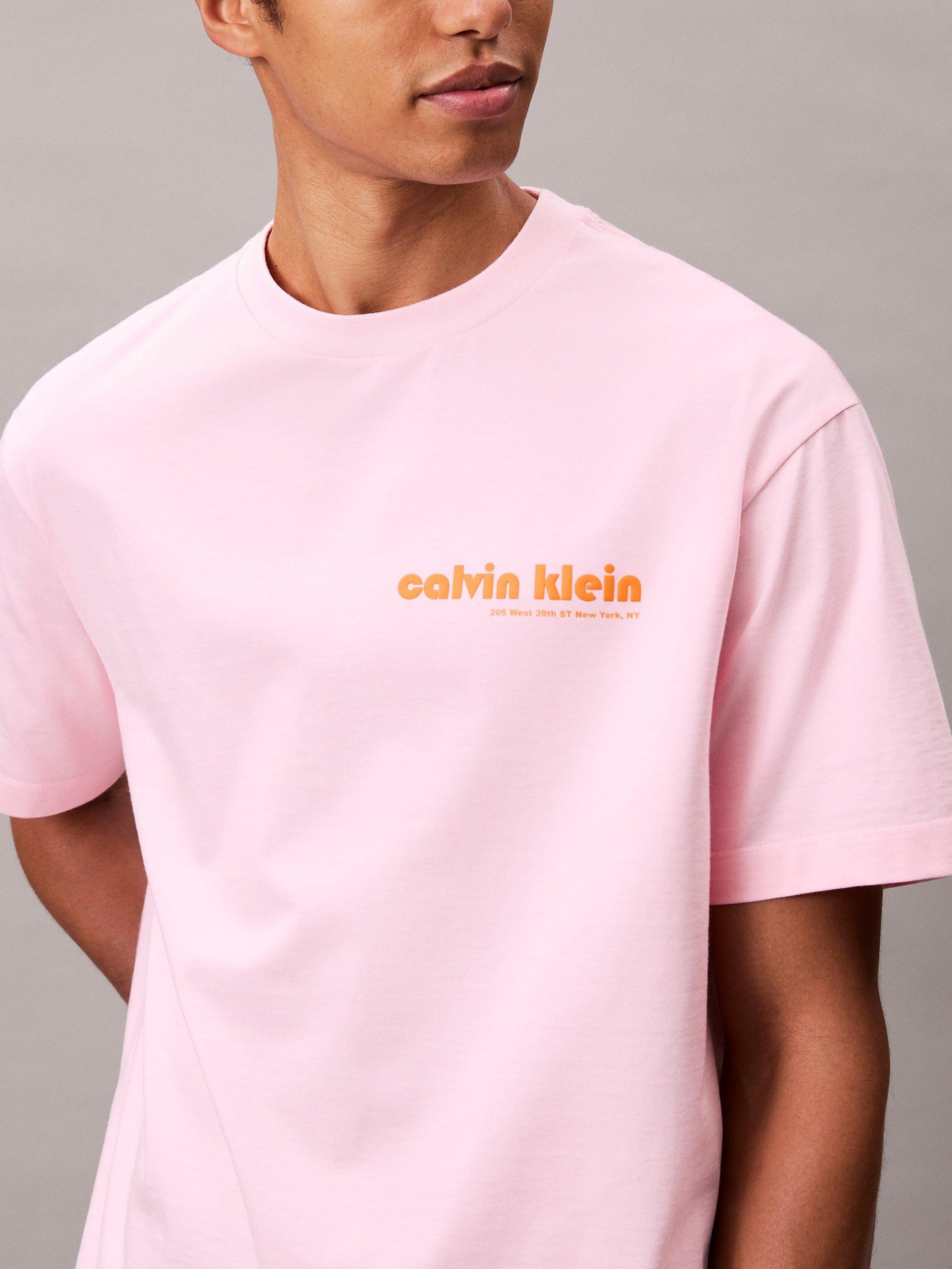 Product image 5 of 5, which shows Calvin Klein Cotton Regular Fit Short Sleeve Logo T-Shirt, Rose Shadow, XS