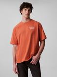 Calvin Klein Cotton Regular Fit Short Sleeve Logo T-Shirt, Mecca Orange