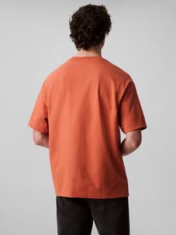 Calvin Klein Cotton Regular Fit Short Sleeve Logo T-Shirt, Mecca Orange - view 2, Mecca Orange