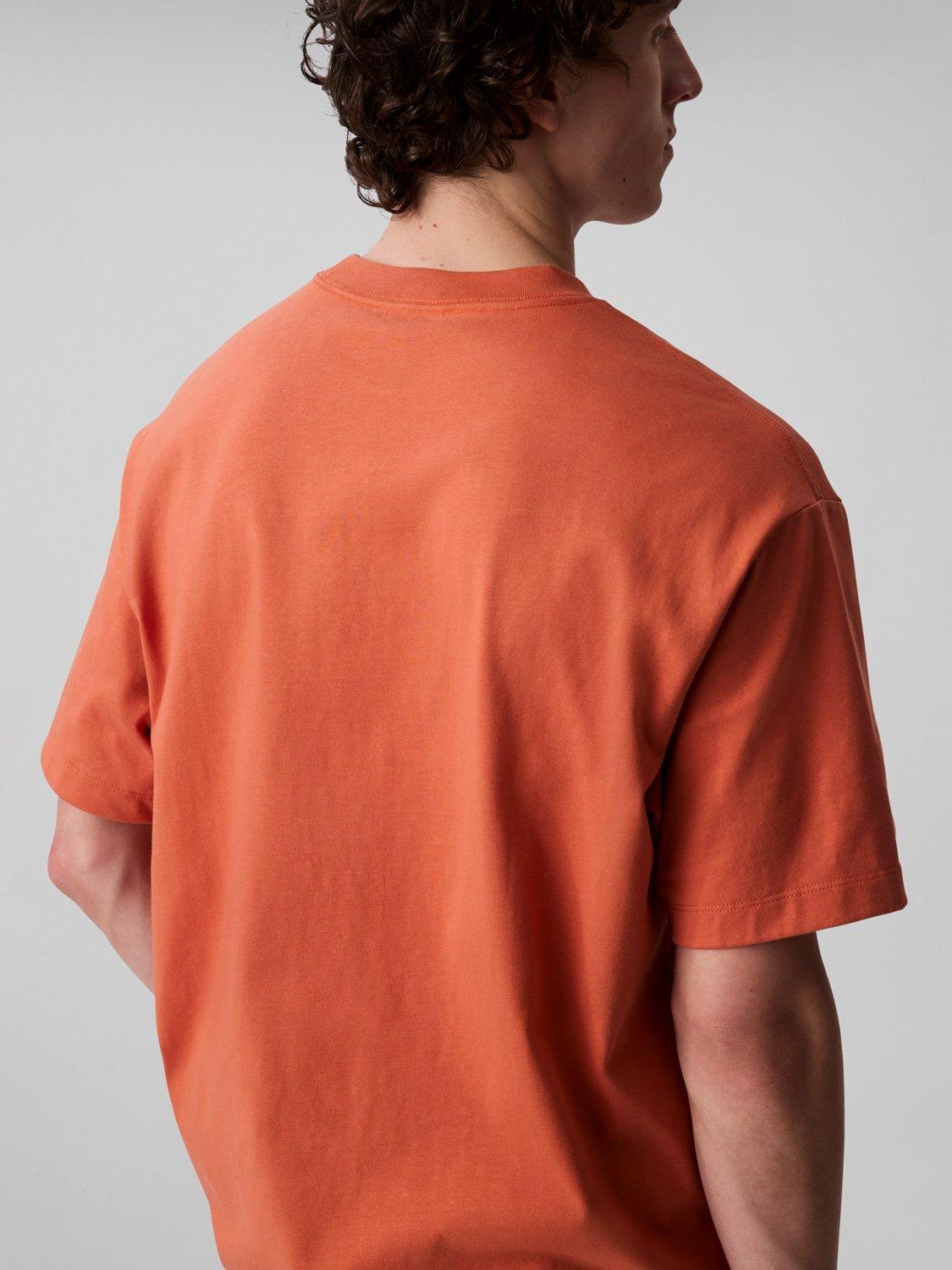 Product image 5 of 5, which shows Calvin Klein Cotton Regular Fit Short Sleeve Logo T-Shirt, Mecca Orange, L