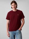 Calvin Klein Cotton Monogram Short Sleeve Crew Neck T-Shirt, Deep Rouge