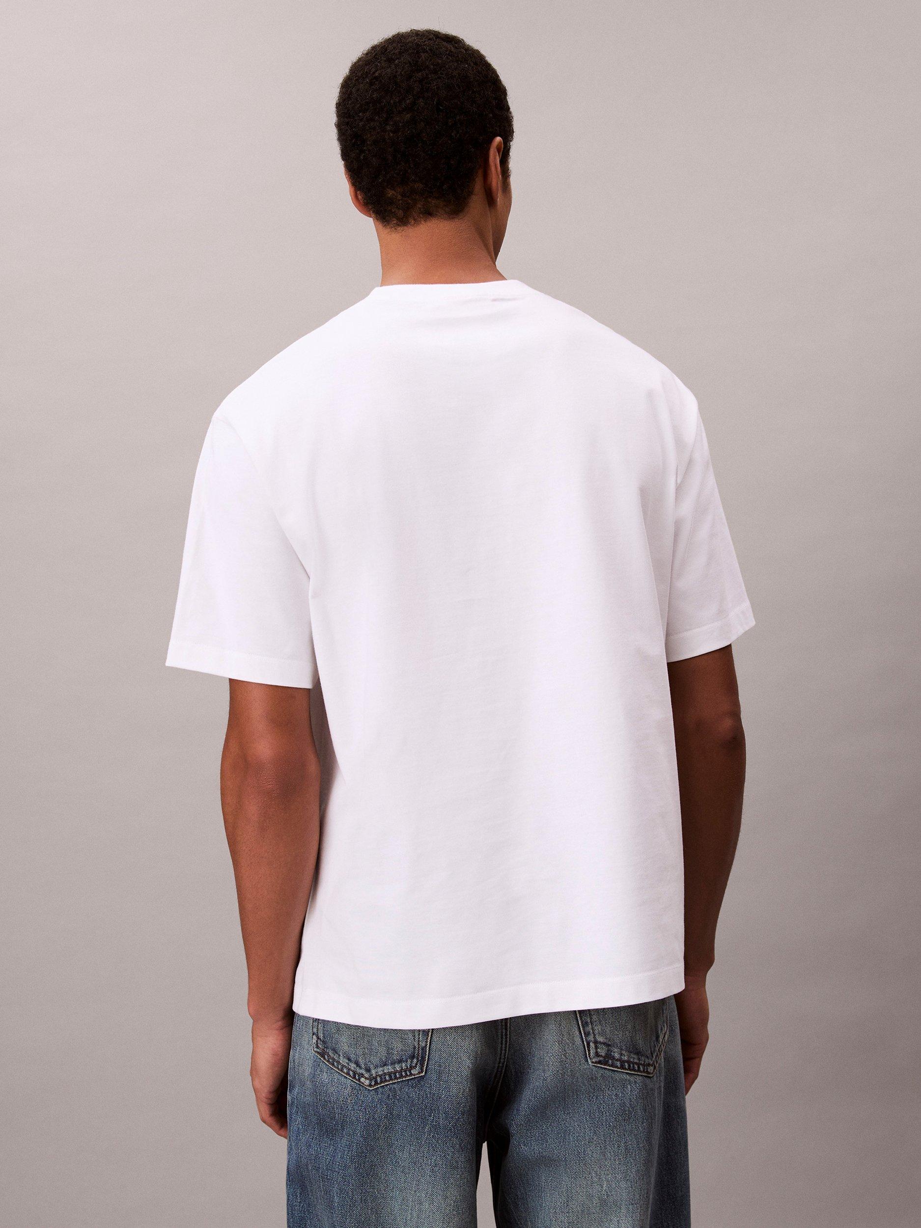 Product image 2 of 6, which shows Calvin Klein Cotton Short Sleeve Crew Neck T-Shirt, Brilliant White, L