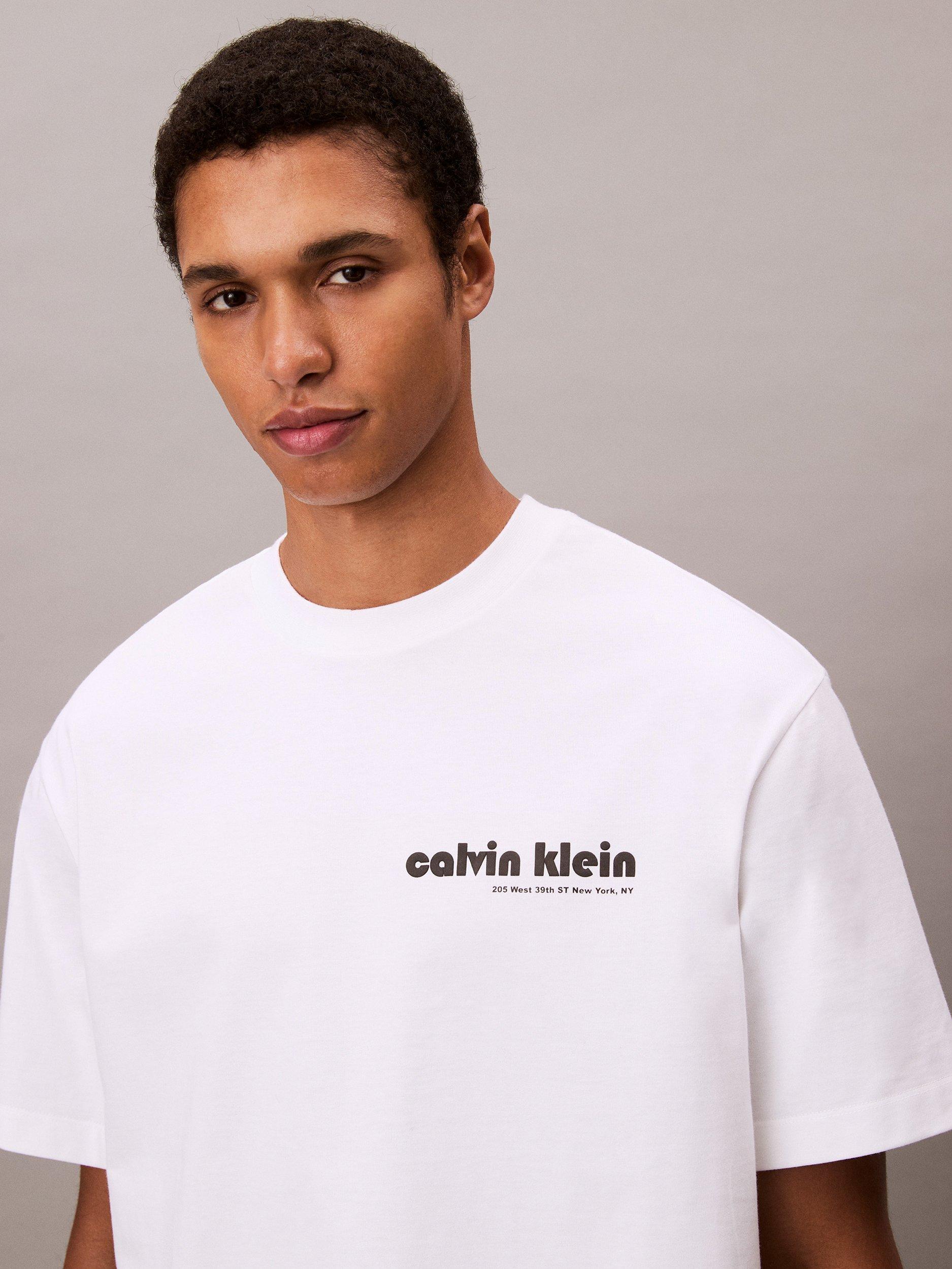 Product image 4 of 6, which shows Calvin Klein Cotton Short Sleeve Crew Neck T-Shirt, Brilliant White, L
