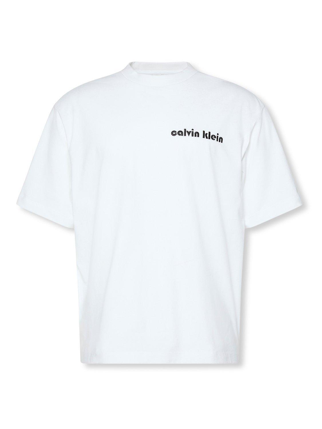 Product image 6 of 6, which shows Calvin Klein Cotton Short Sleeve Crew Neck T-Shirt, Brilliant White, L