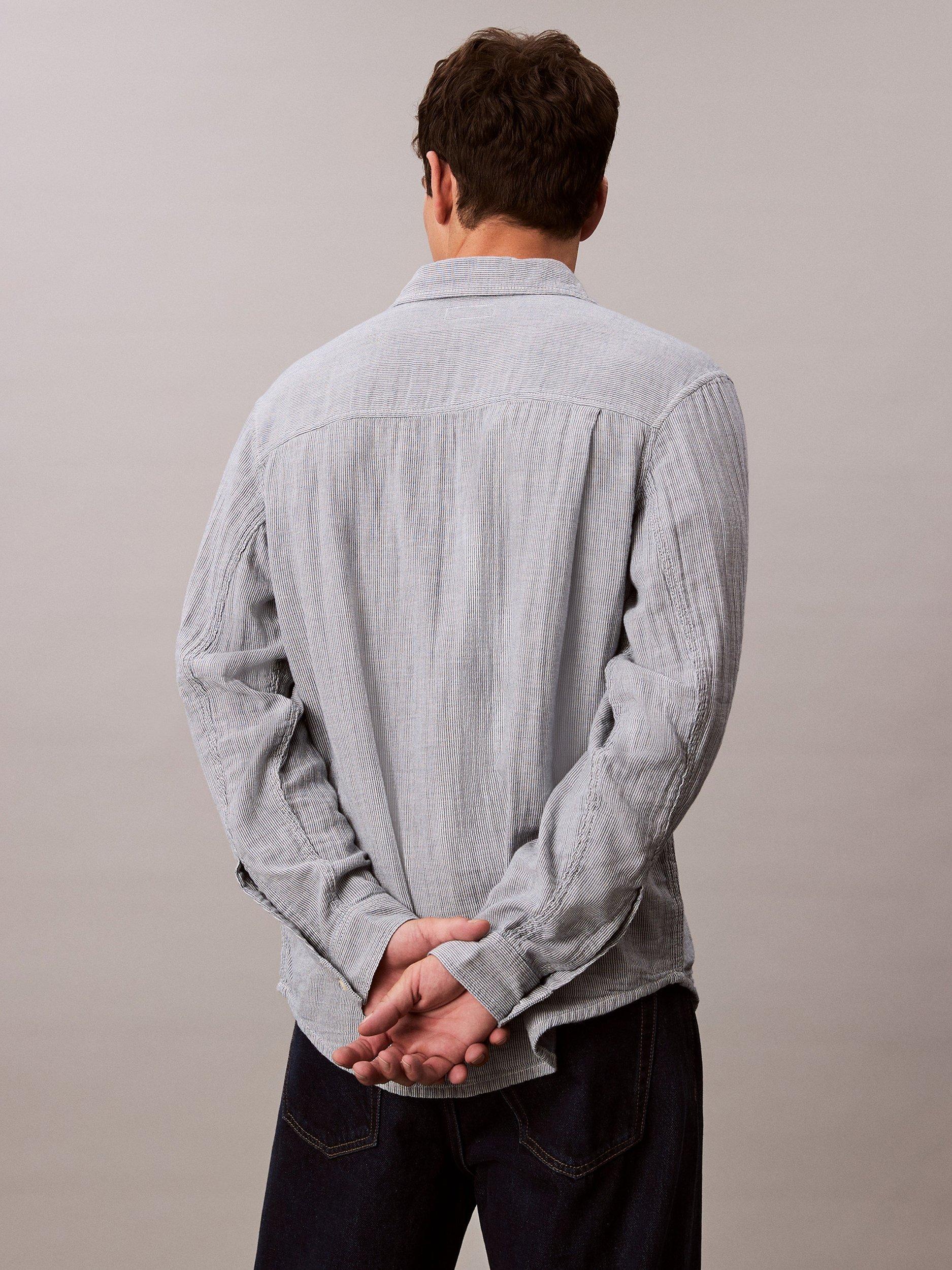 Product image 2 of 8, which shows Calvin Klein Cotton Classic Long Sleeve Shirt, Multi, L