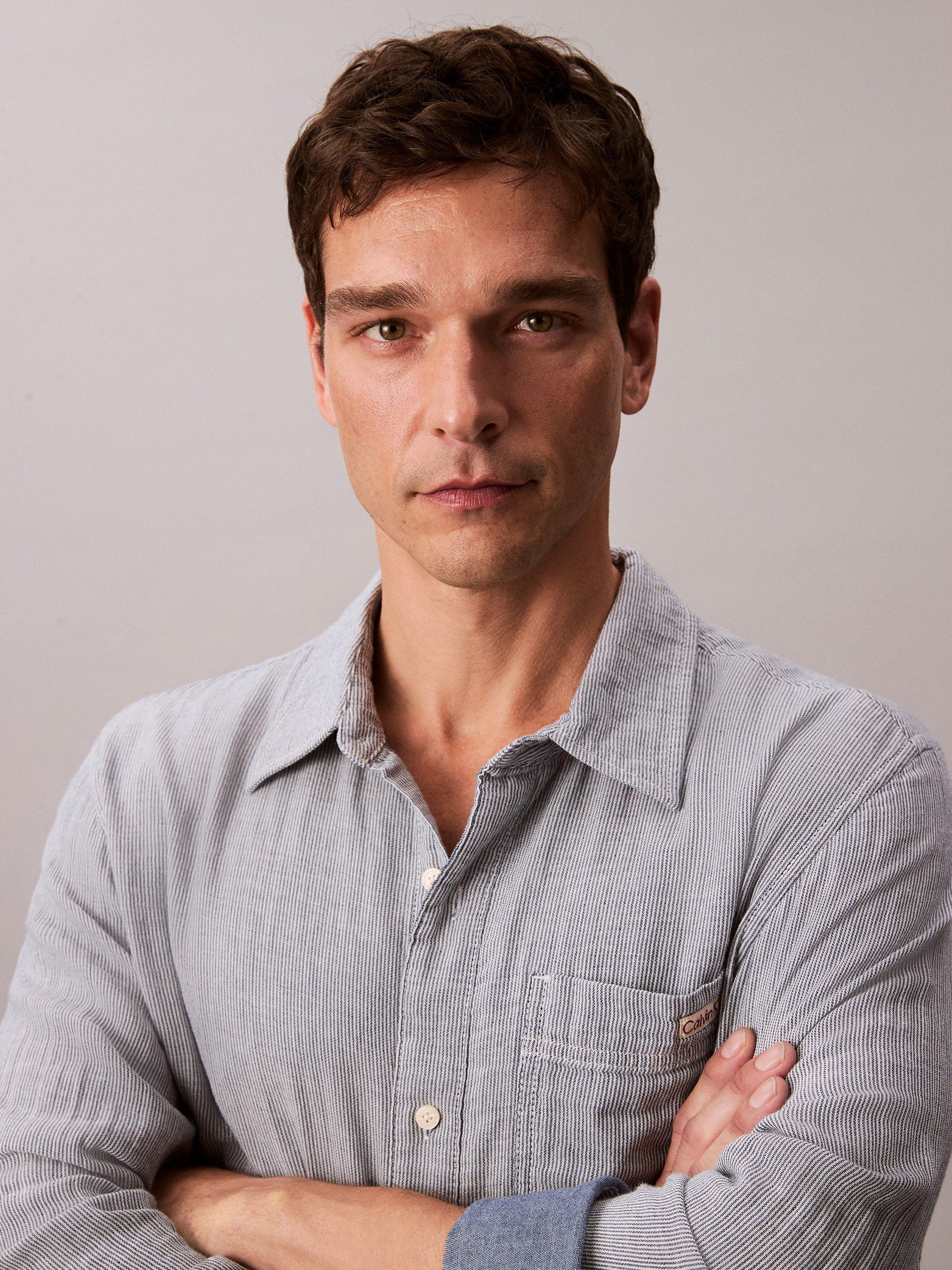 Product image 5 of 8, which shows Calvin Klein Cotton Classic Long Sleeve Shirt, Multi, L