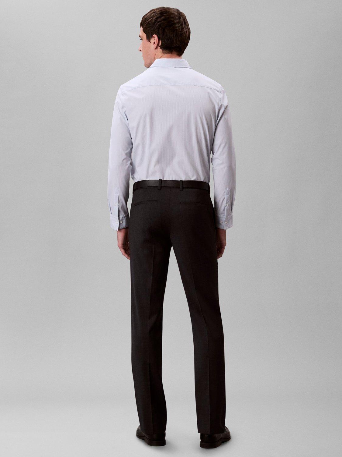 Product image 2 of 5, which shows Calvin Klein Cotton Blend Stretch Long Sleeve Dress Shirt, Niagara Mist, L