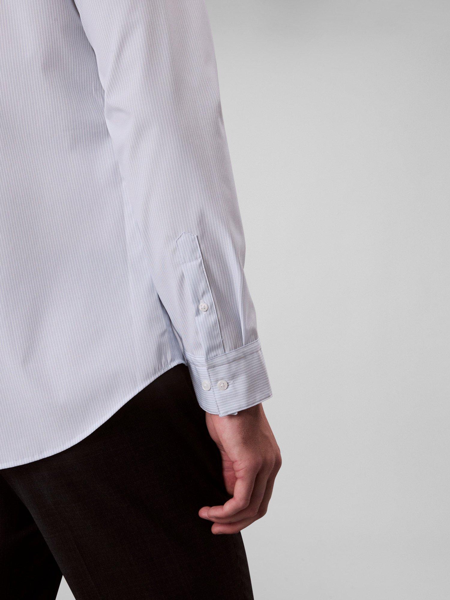 Product image 4 of 5, which shows Calvin Klein Cotton Blend Stretch Long Sleeve Dress Shirt, Niagara Mist, L