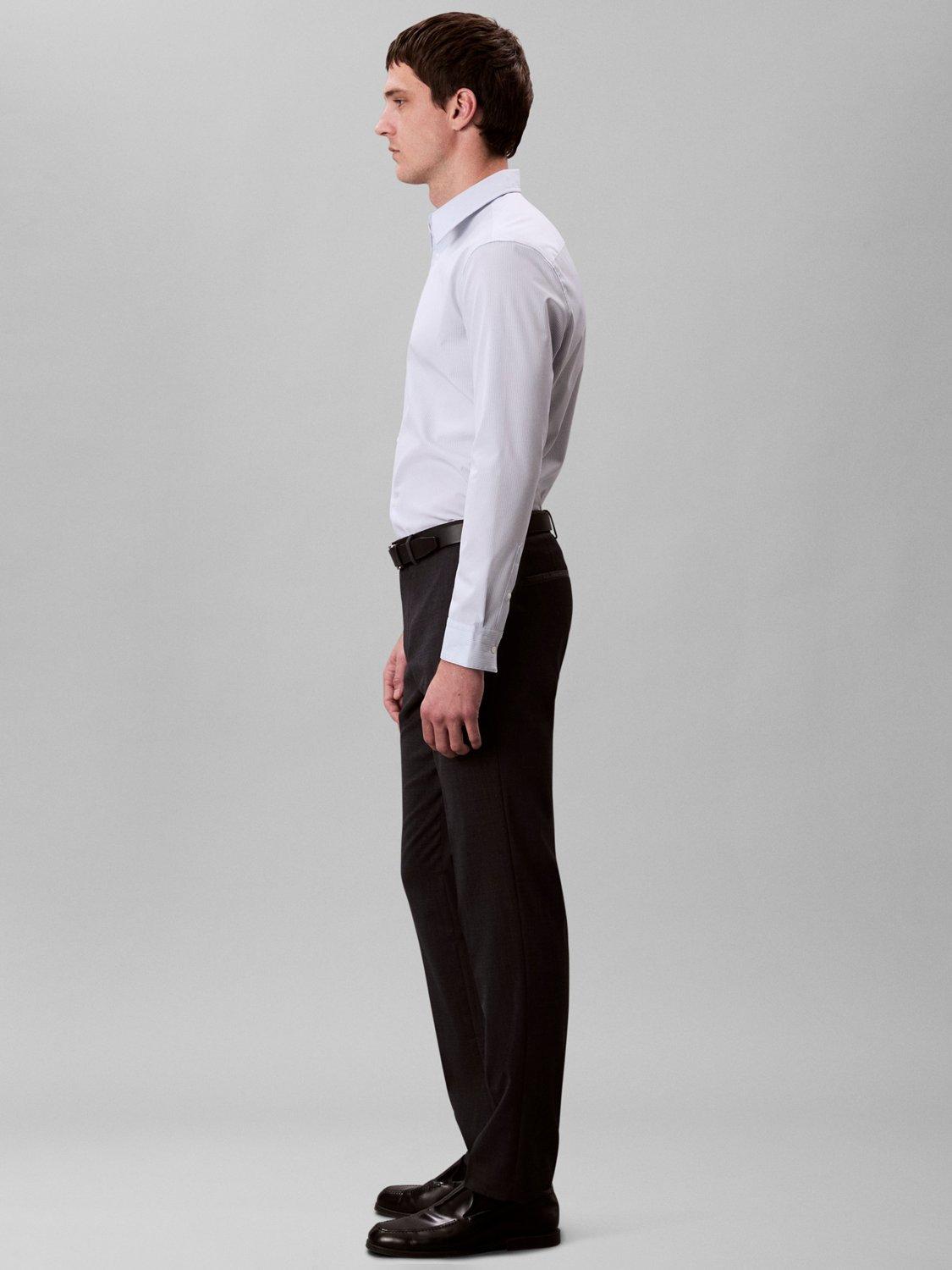 Product image 5 of 5, which shows Calvin Klein Cotton Blend Stretch Long Sleeve Dress Shirt, Niagara Mist, L