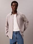 Calvin Klein Stripe Long Sleeve Button Shirt, Moonstruck