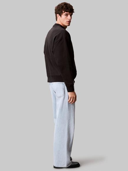 Calvin Klein Terry Cotton Blend Crew Neck Sweatshirt, Black - view 2, Black