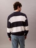 Calvin Klein Stripe Crew Neck Long Sleeve Jumper, Night Sky