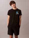 Calvin Klein Terry Cotton Blend Chino Drawstring Shorts, Black