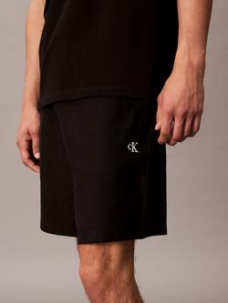 Calvin Klein Terry Cotton Blend Chino Drawstring Shorts, Black - view 2, Black