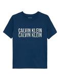 Calvin Klein Kids' Cotton Short Sleeved T-Shirt, Blue Jean