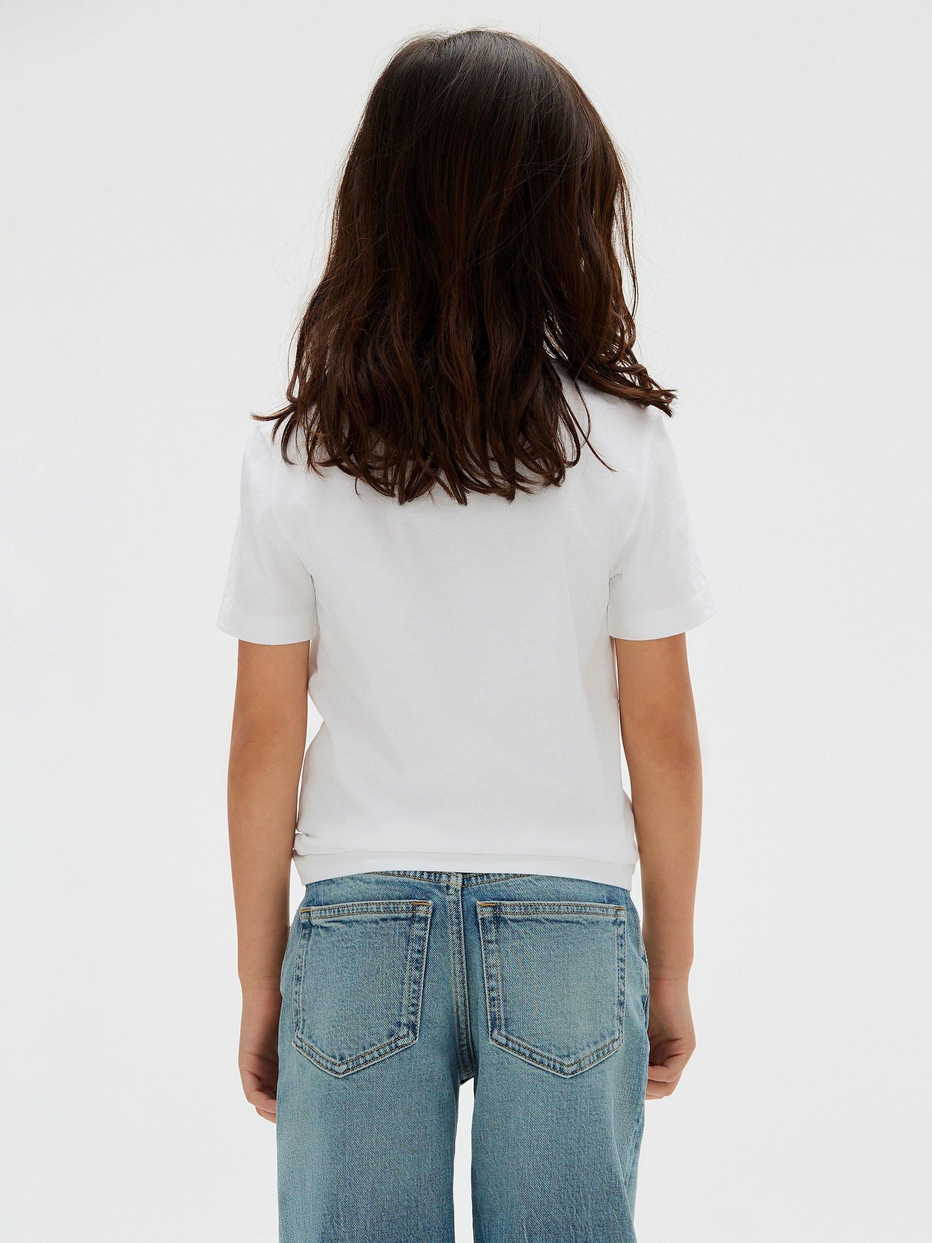 Product image 2 of 5, which shows Calvin Klein Kids' Logo Short Sleeve T-Shirt, Bright White, 10 years