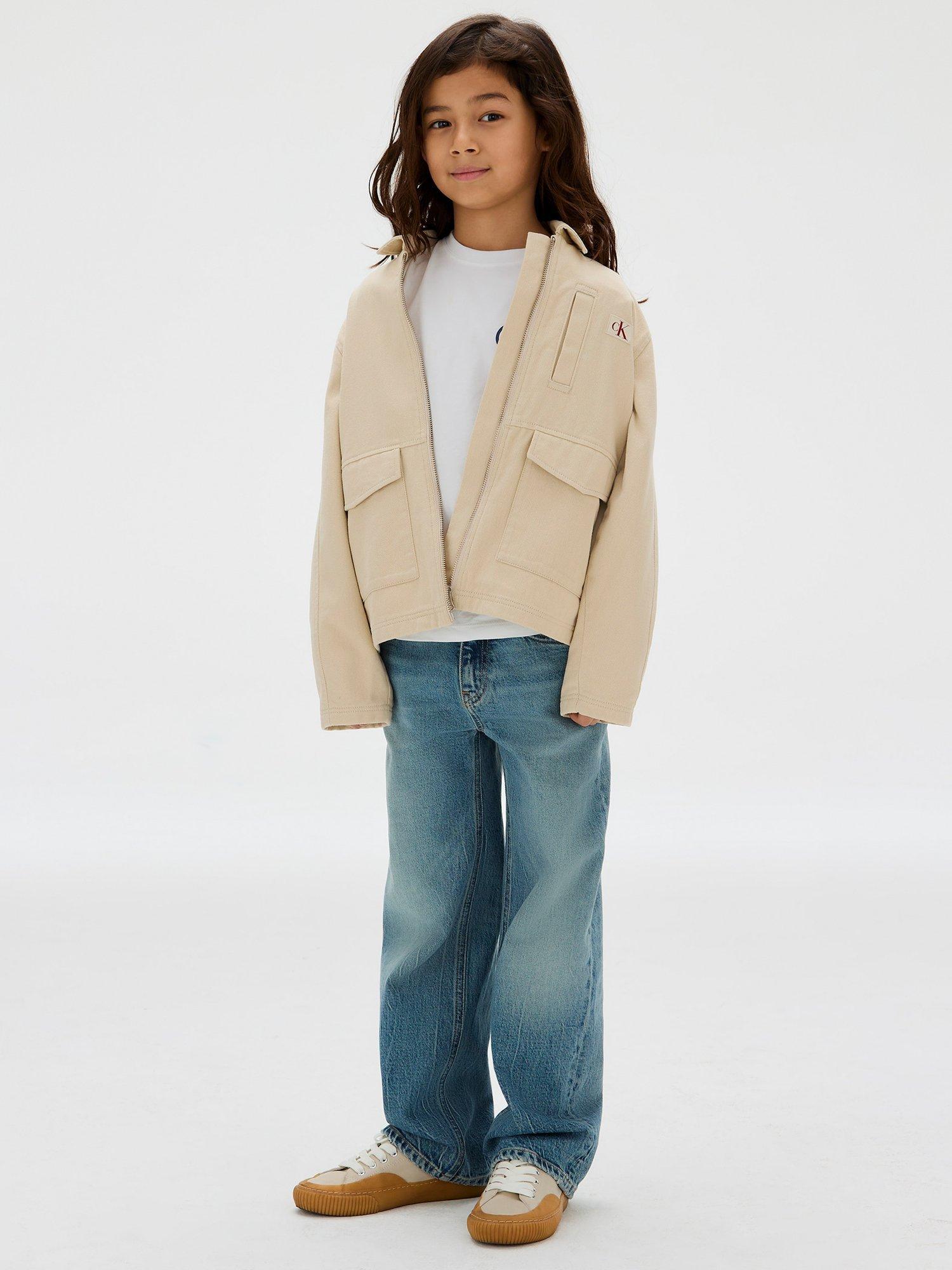 Product image 4 of 5, which shows Calvin Klein Kids' Logo Short Sleeve T-Shirt, Bright White, 10 years