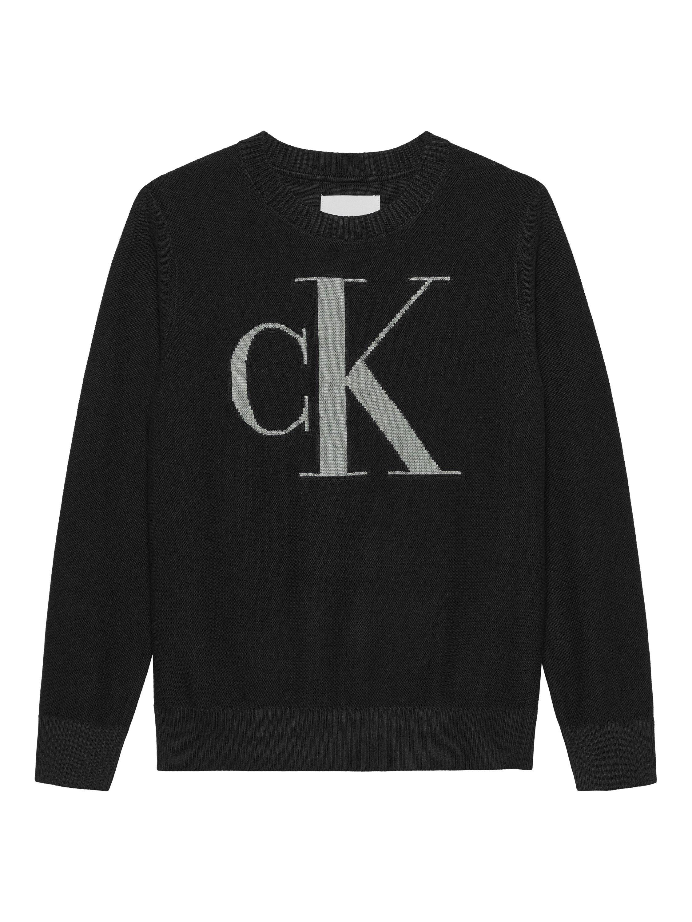 Product image 1 of 1, which shows Calvin Klein Kids' Cotton Monogram Jumper, Ck Black, 10 years