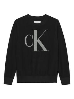 Calvin Klein Kids' Cotton Monogram Jumper, Ck Black, Ck Black