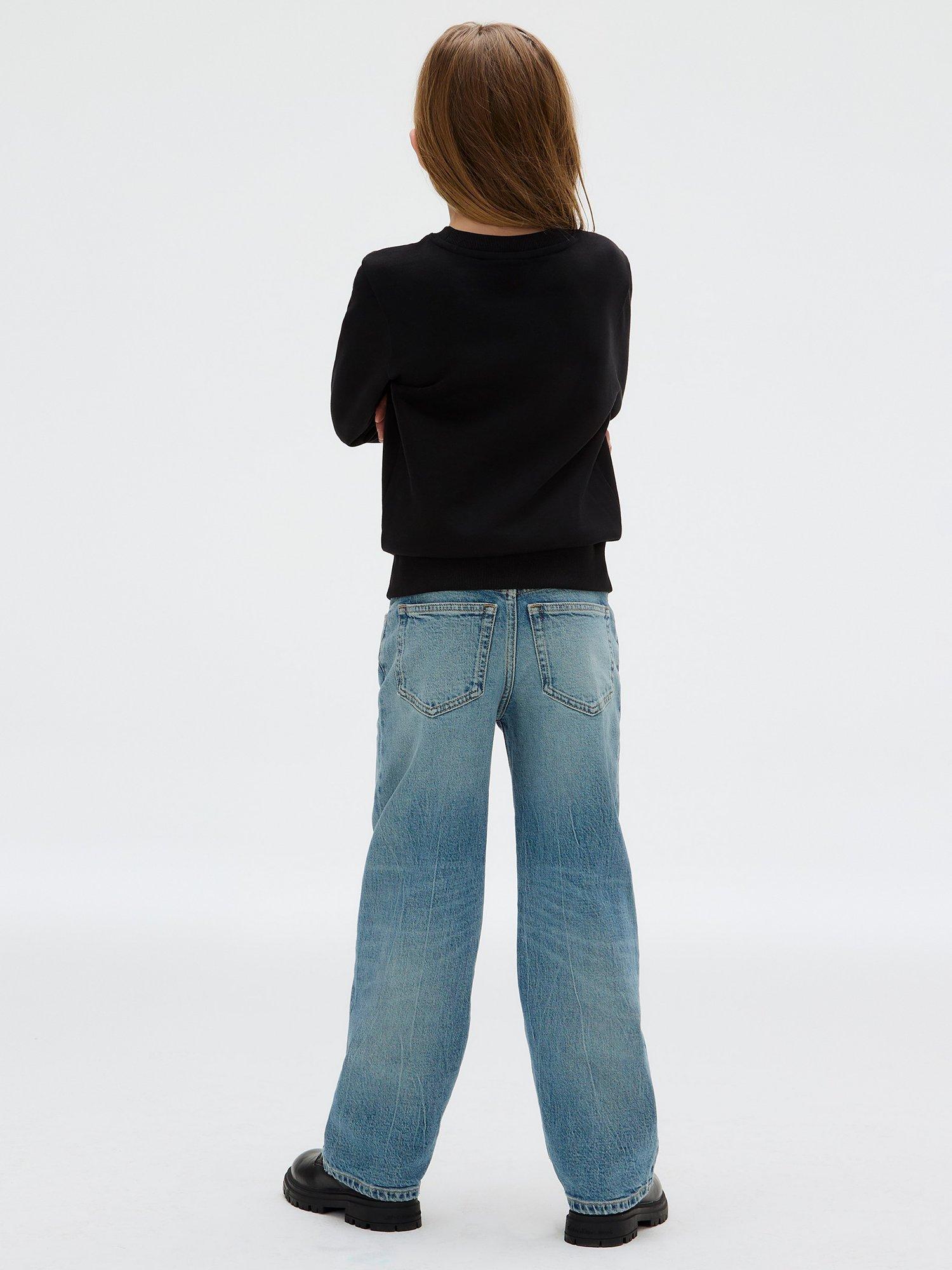 Product image 2 of 5, which shows Calvin Klein Kids' Terry Cotton Crew Neck Sweatshirt, Ck Black, 10 years