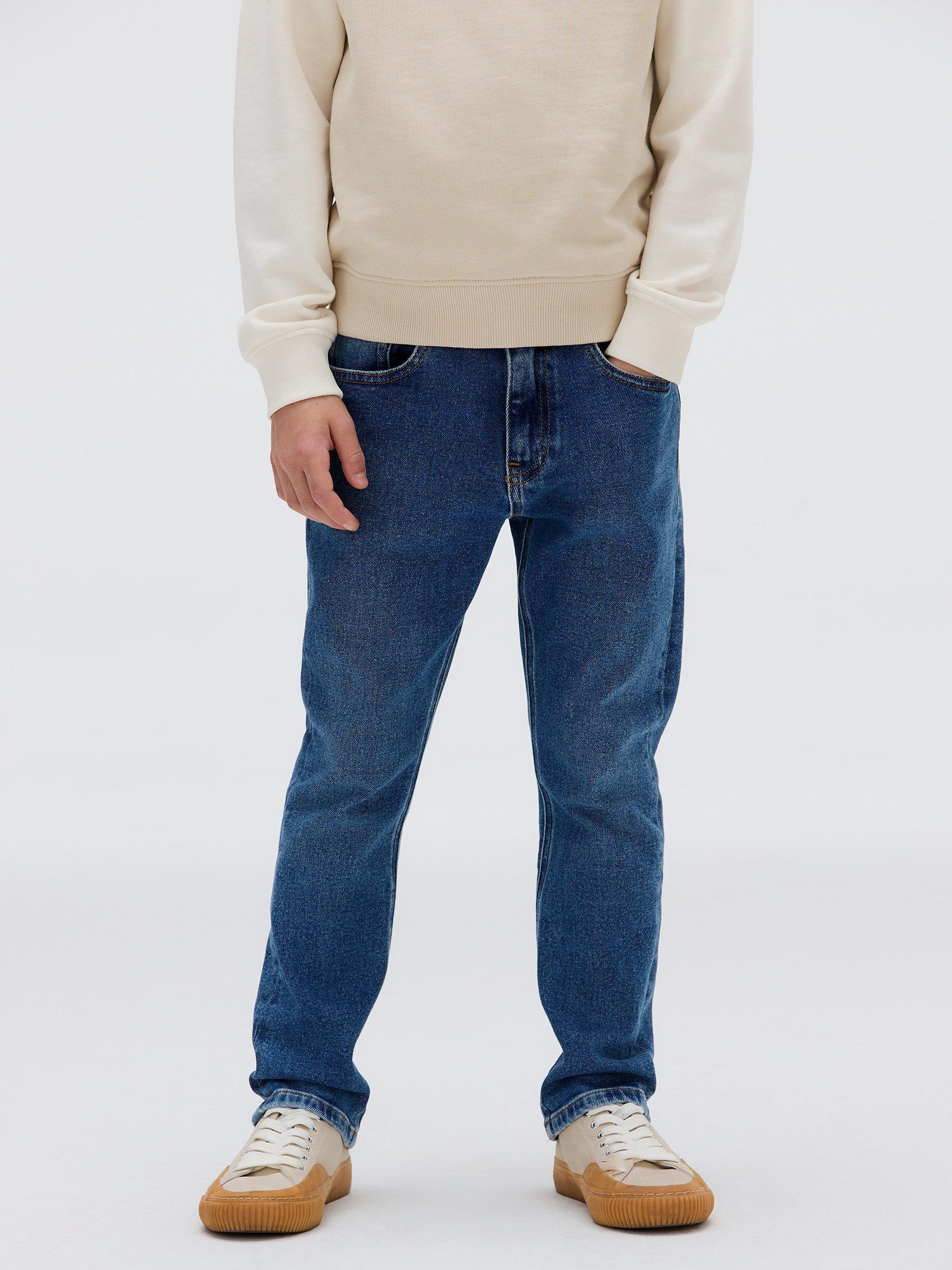 Product image 1 of 5, which shows Calvin Klein Kids' Straight Dad Jeans, Authentic Stone Blue, 10 years