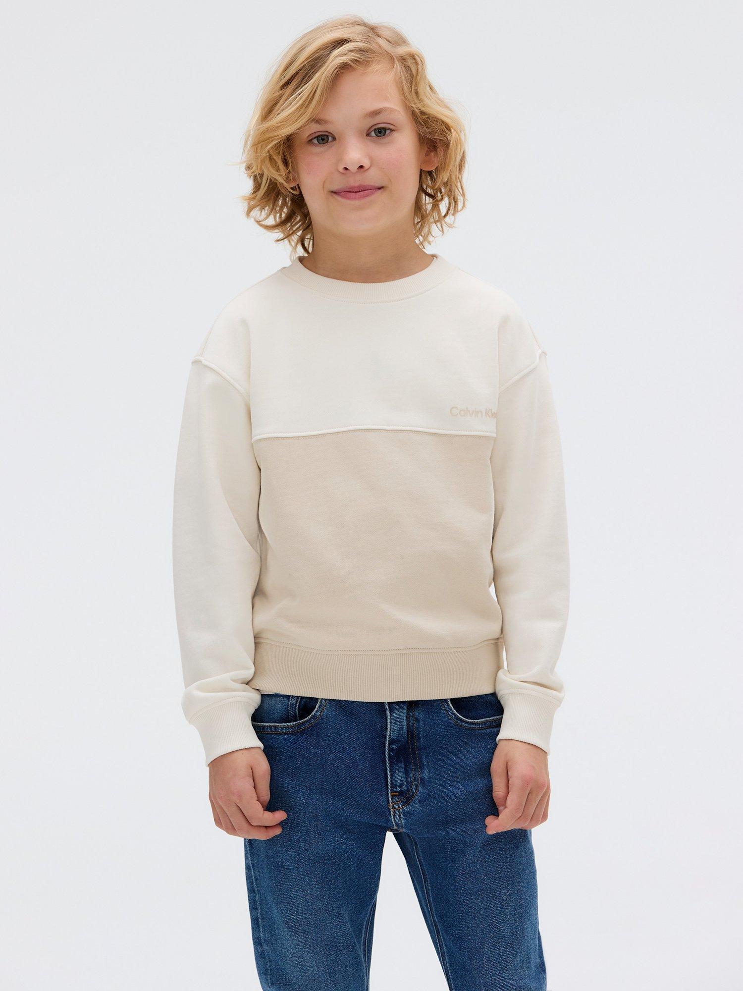 Product image 4 of 5, which shows Calvin Klein Kids' Straight Dad Jeans, Authentic Stone Blue, 10 years