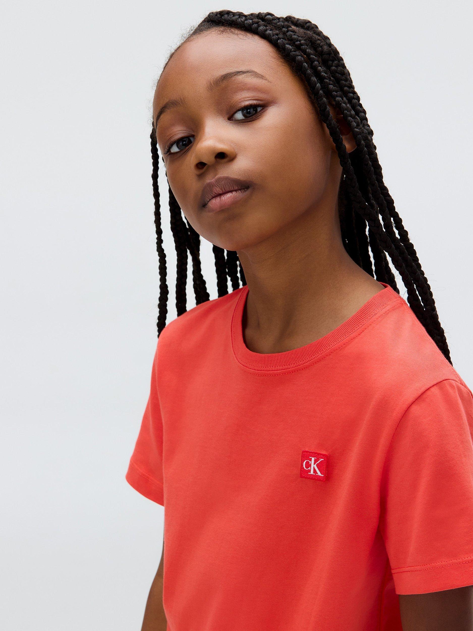 Product image 3 of 3, which shows Calvin Klein Kids' Monogram T-Shirt, Vermillion, 10 years
