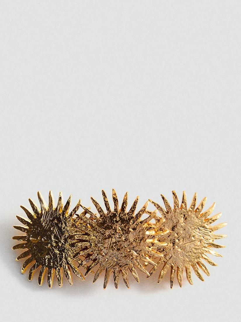 Mango Solet Hairclip, Gold