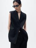 Mango Boreli Tailored Sleeveless Blazer, Black