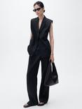 Mango Boreli Tailored Sleeveless Blazer, Black