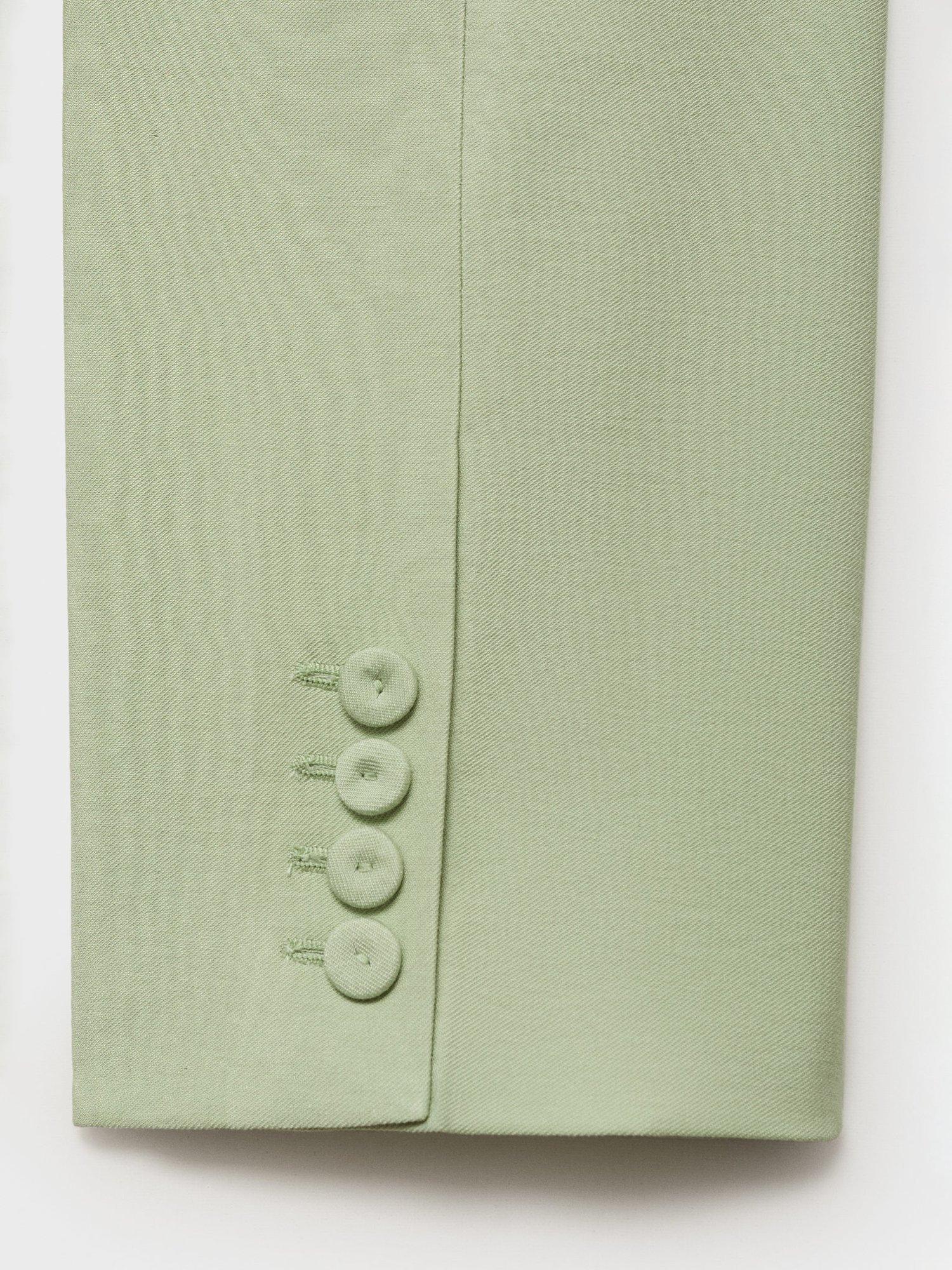 Product image 5 of 8, which shows Mango Straight-Fit Mixed Blend Suit Blazer, Green, L