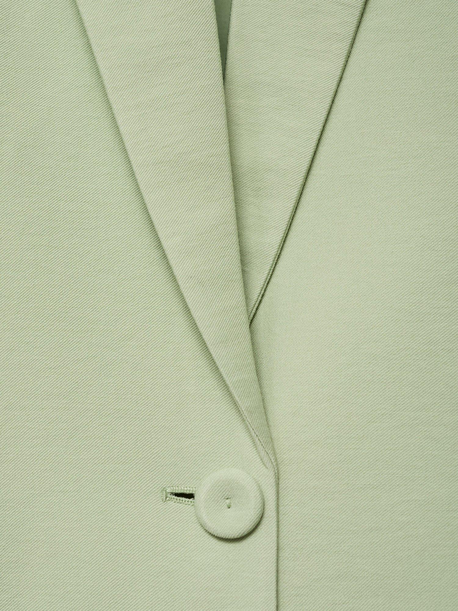 Product image 8 of 8, which shows Mango Straight-Fit Mixed Blend Suit Blazer, Green, L
