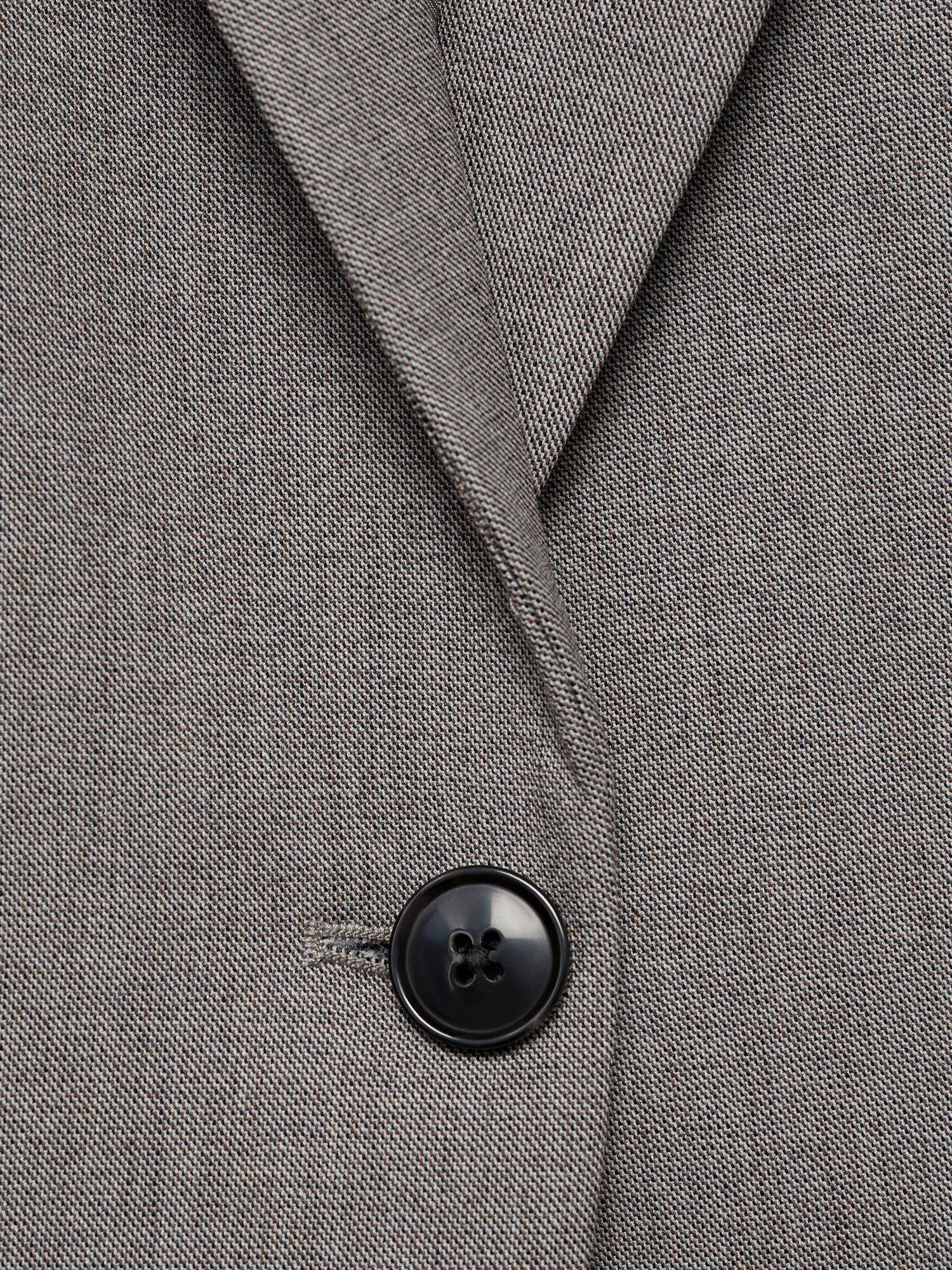 Product image 5 of 7, which shows Mango Bowery Straight Flap Pockets Blazer Jacket, Grey, L