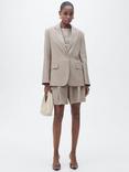 Mango Vivian Lapel Collar Lyocell Cotton Suit Blazer