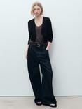 Mango Cascada Waterfall Cardigan, Black
