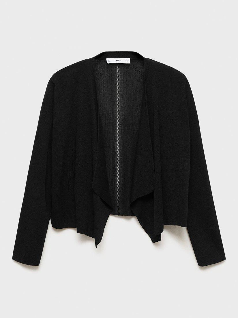 Product image 3 of 7, which shows Mango Cascada Waterfall Cardigan, Black, L