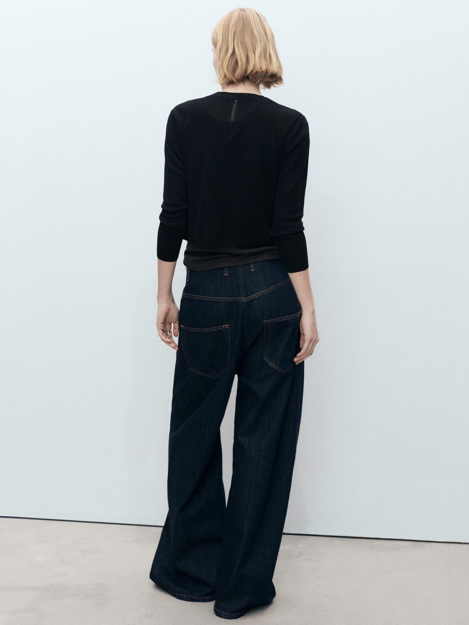 Product image 4 of 7, which shows Mango Cascada Waterfall Cardigan, Black, L