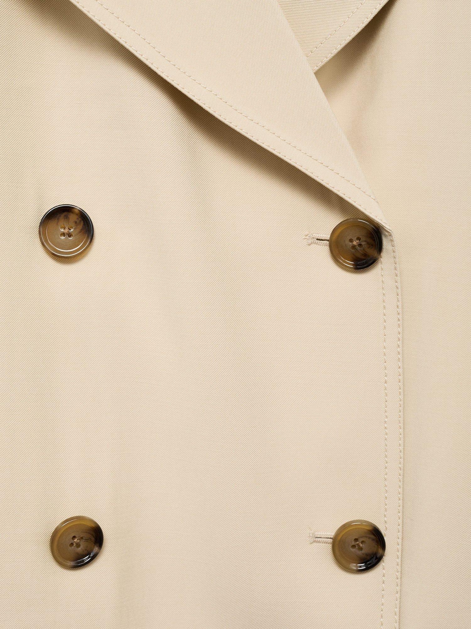 Product image 5 of 7, which shows Mango Dua Double-Breasted Lapelled Jacket, Beige, L