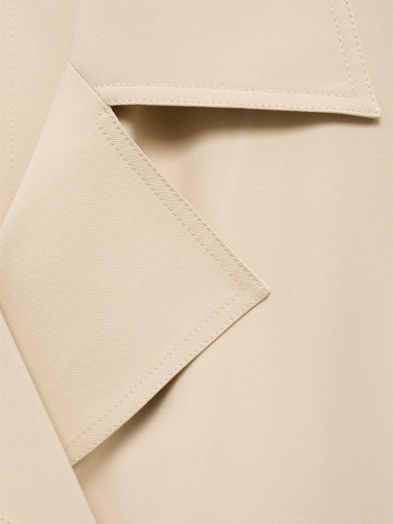 Product image 7 of 7, which shows Mango Dua Double-Breasted Lapelled Jacket, Beige, L