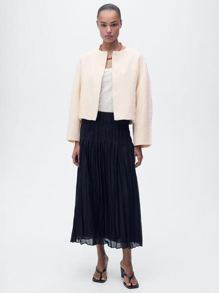 Mango Gioia Cotton Blend Oversized Jacket - view 2, Beige