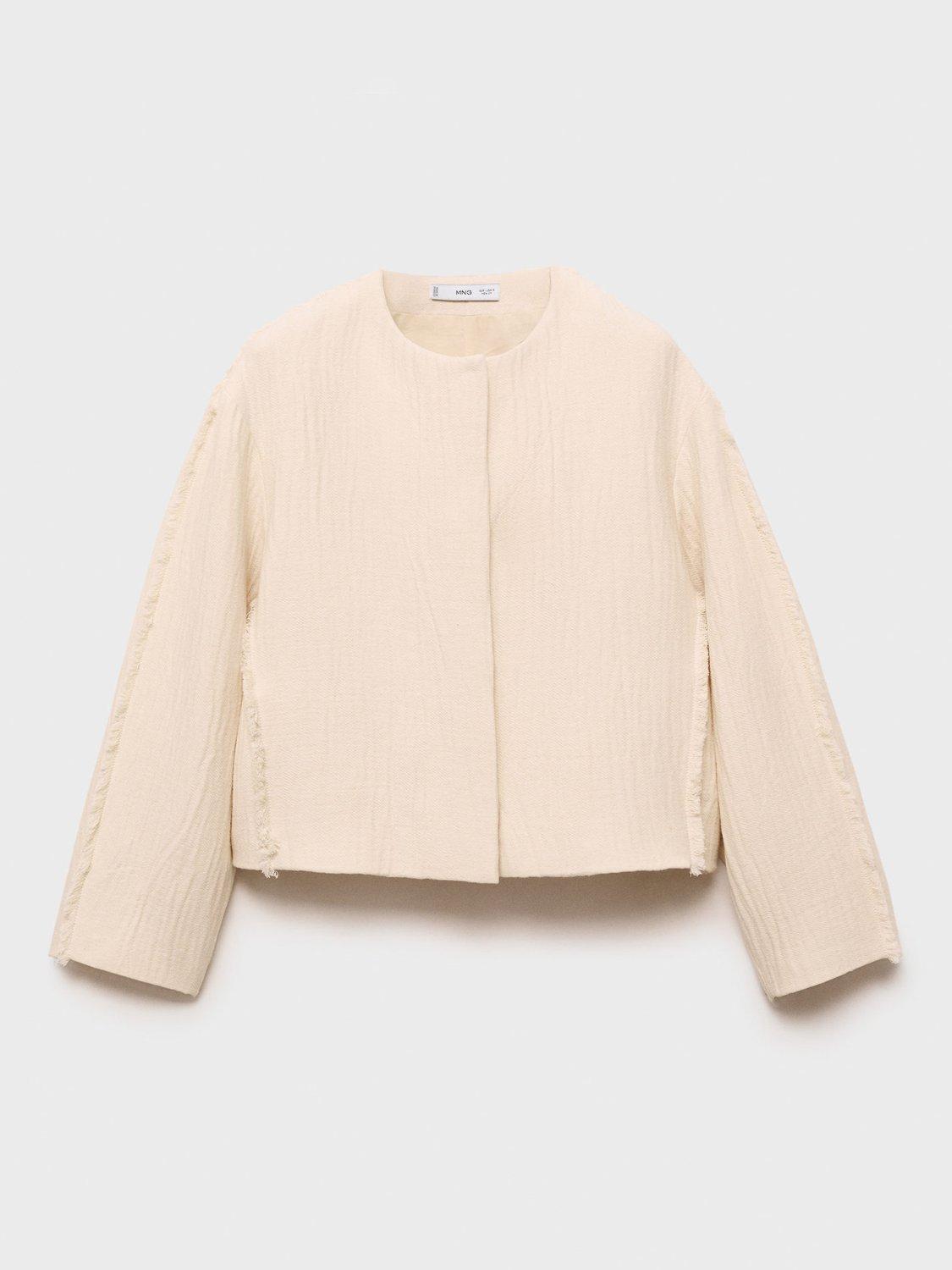 Product image 3 of 8, which shows Mango Gioia Cotton Blend Oversized Jacket, Beige, L