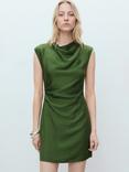 Mango Carlota Drape Mini Dress, Green