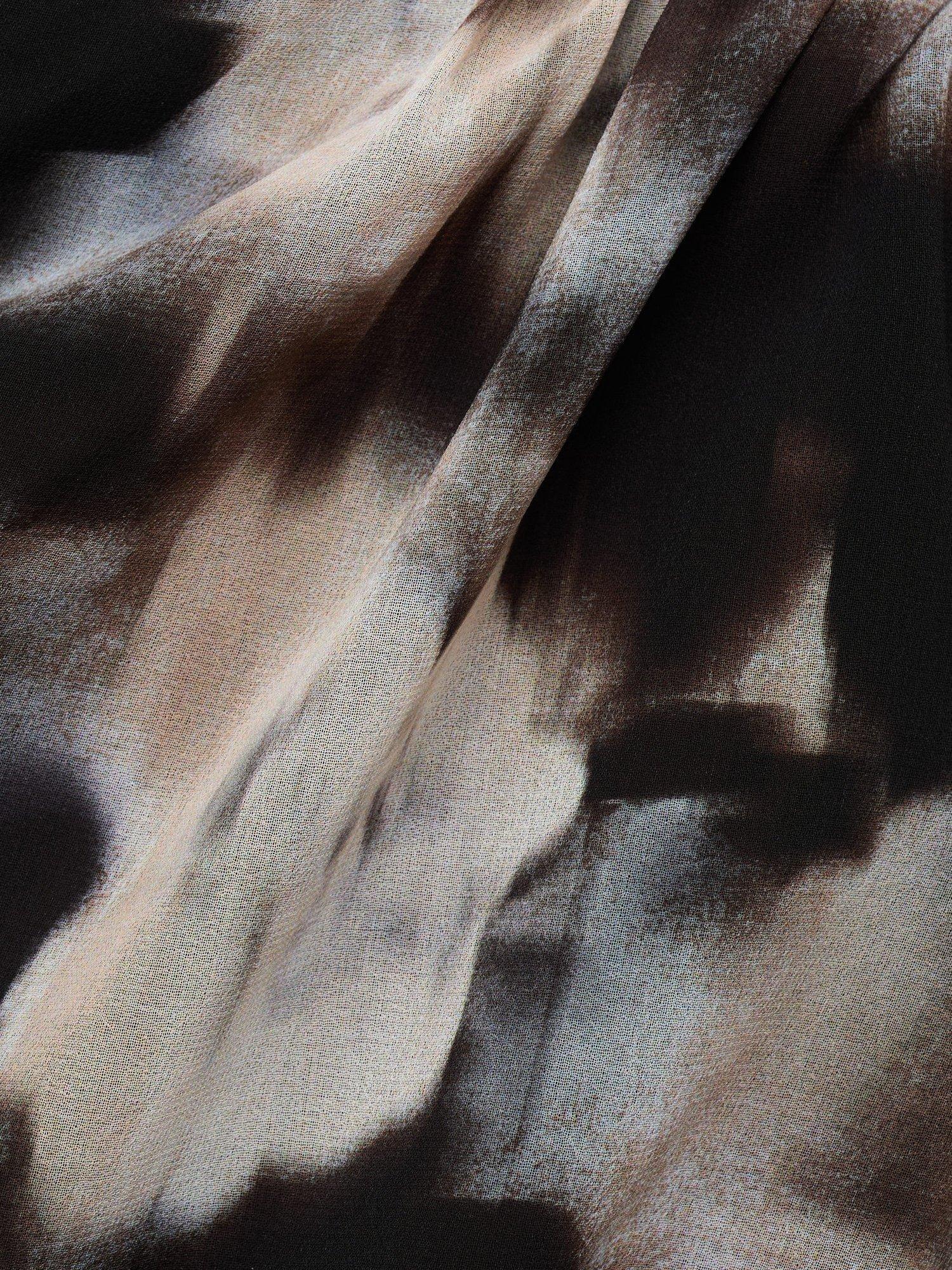 Product image 6 of 6, which shows Mango Giada Floral Drape Gauze Dress, Brown, 10