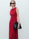 Mango Cor A-Line Pleated Mixed Blend Dress