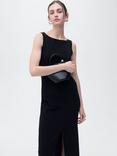 Mango Mushu Boat Neck Midi Dress, Black