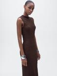 Mango Norita Textured Maxi Dress, Brown