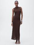 Mango Norita Textured Maxi Dress, Brown